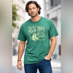 Boston Red Sox Majestic Irish Red Sox T-Shirt Men’s 2XL Green MLB Baseball Tee
